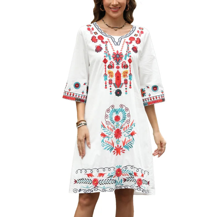 Alice | Embroidered Boho Dress