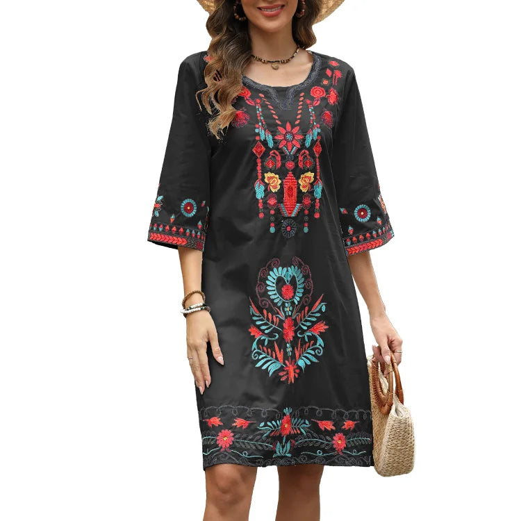 Alice | Embroidered Boho Dress