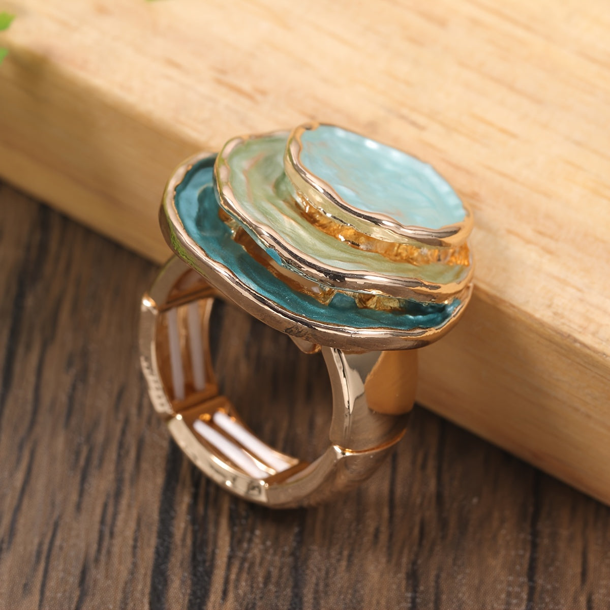 Boho Dreischichtiger Emaille-Ring