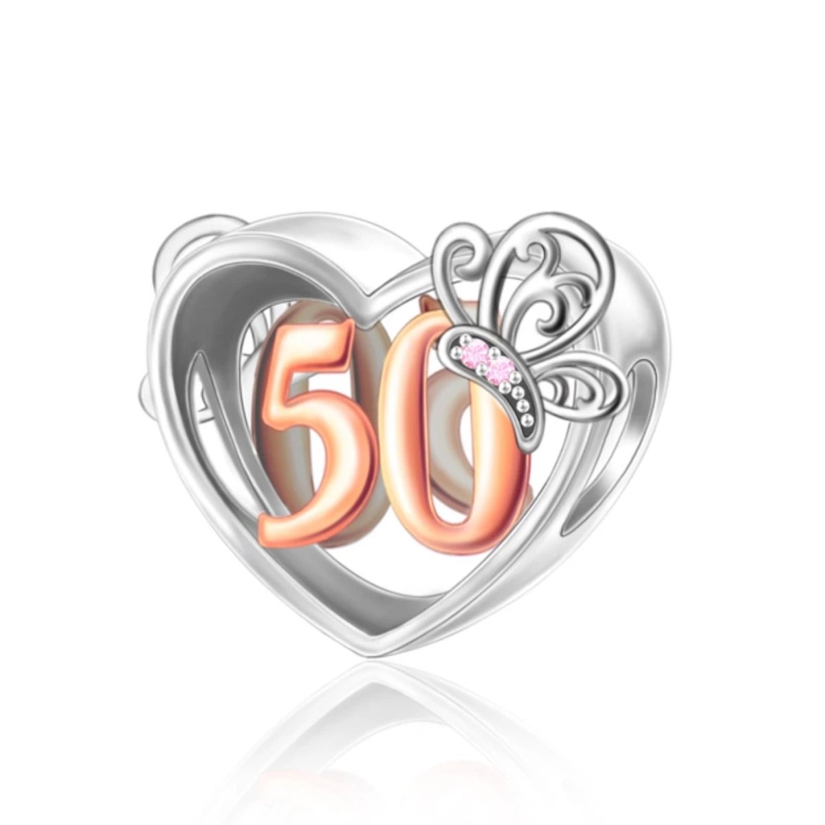 Liora Atelier 50th Birthday Butterfly Heart Charm
