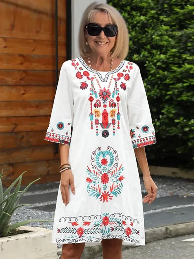 Alice | Embroidered Boho Dress