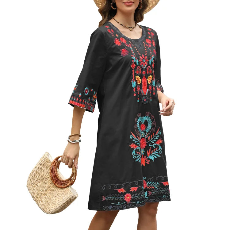 Alice | Embroidered Boho Dress