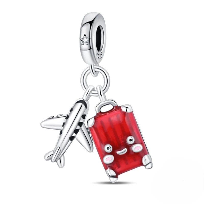 Liora Atelier Airplane and Red Suitcase Dangle Charm