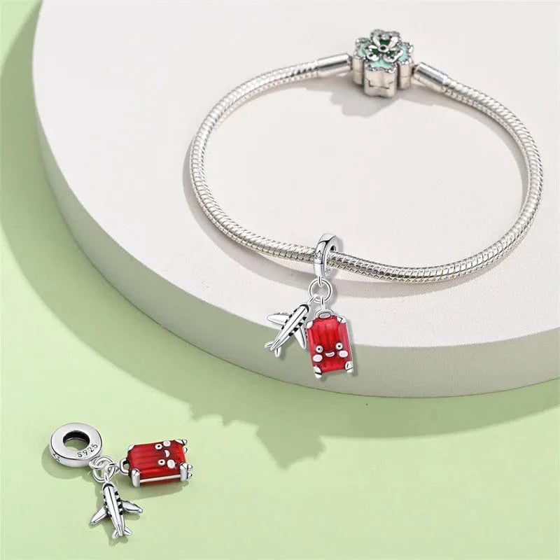 Liora Atelier Airplane and Red Suitcase Dangle Charm