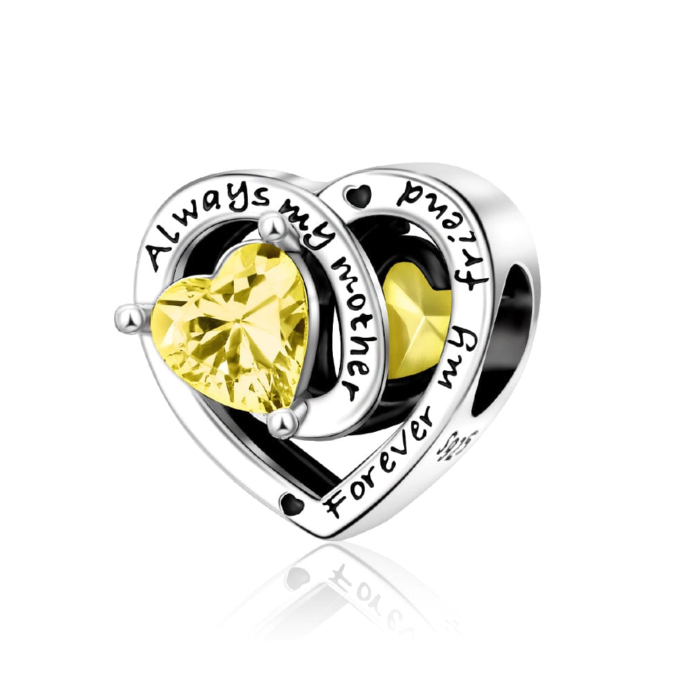 Liora Atelier Always My Mother, Forever My Friend Birthstone Heart Charm
