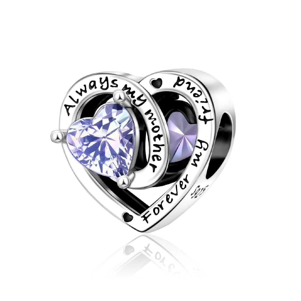 Liora Atelier Always My Mother, Forever My Friend Birthstone Heart Charm