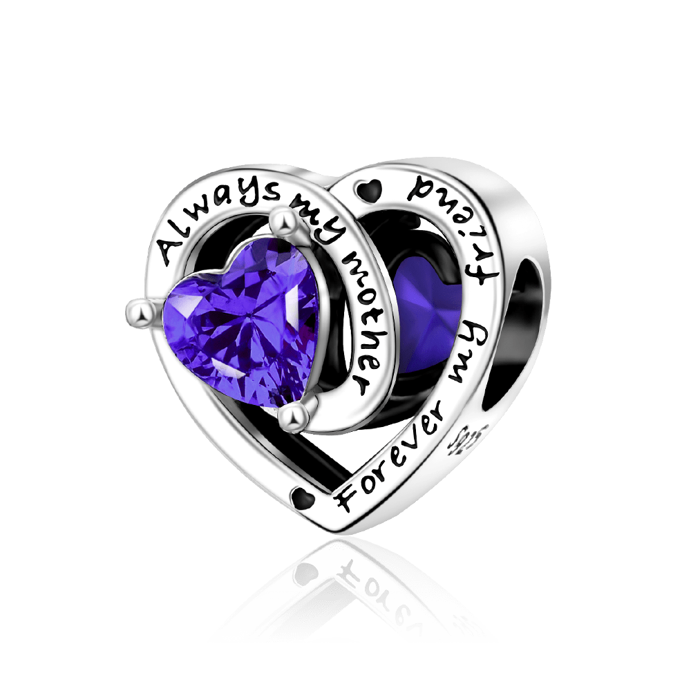 Liora Atelier Always My Mother, Forever My Friend Birthstone Heart Charm
