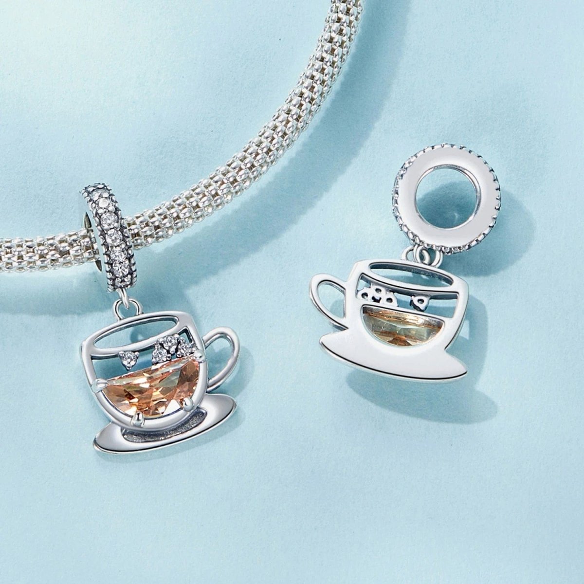Liora Atelier Amber Coffee Cup & Saucer Dangle Charm