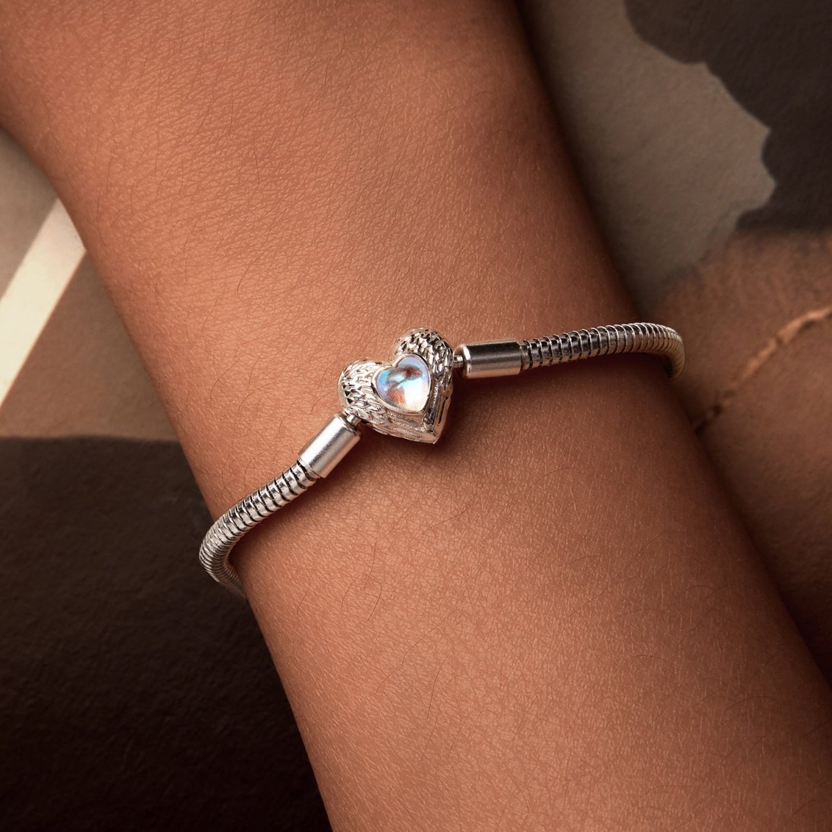 Liora Atelier Angel Wings Heart Charm Bracelet