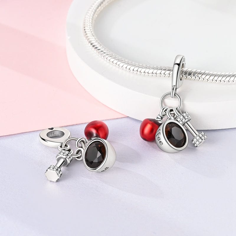Liora Atelier Apple, Coffee, & Dumbbell Fitness Charm