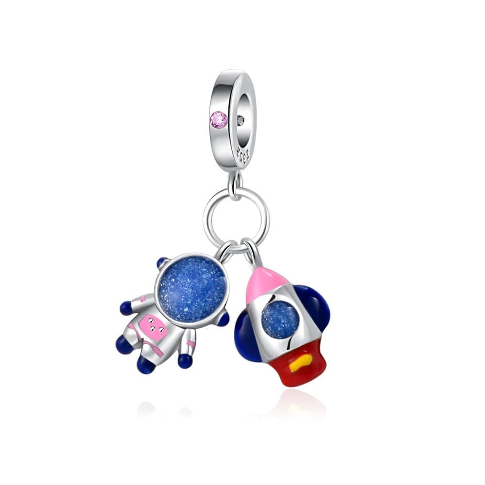 Liora Atelier Astronaut and Rocket Space Ship Dangle Charm