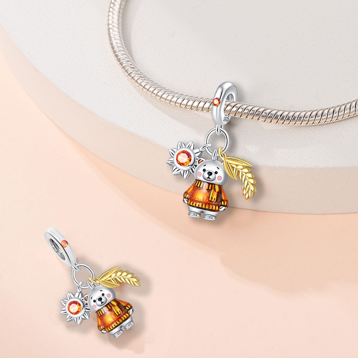 Liora Atelier Autumn Bear in Amber Sun Sweater Charm