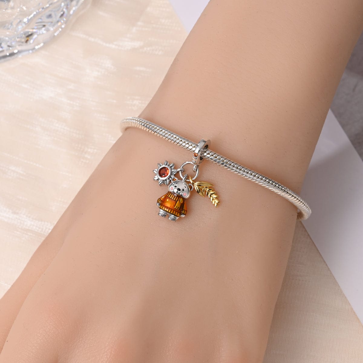 Liora Atelier Autumn Bear in Amber Sun Sweater Charm