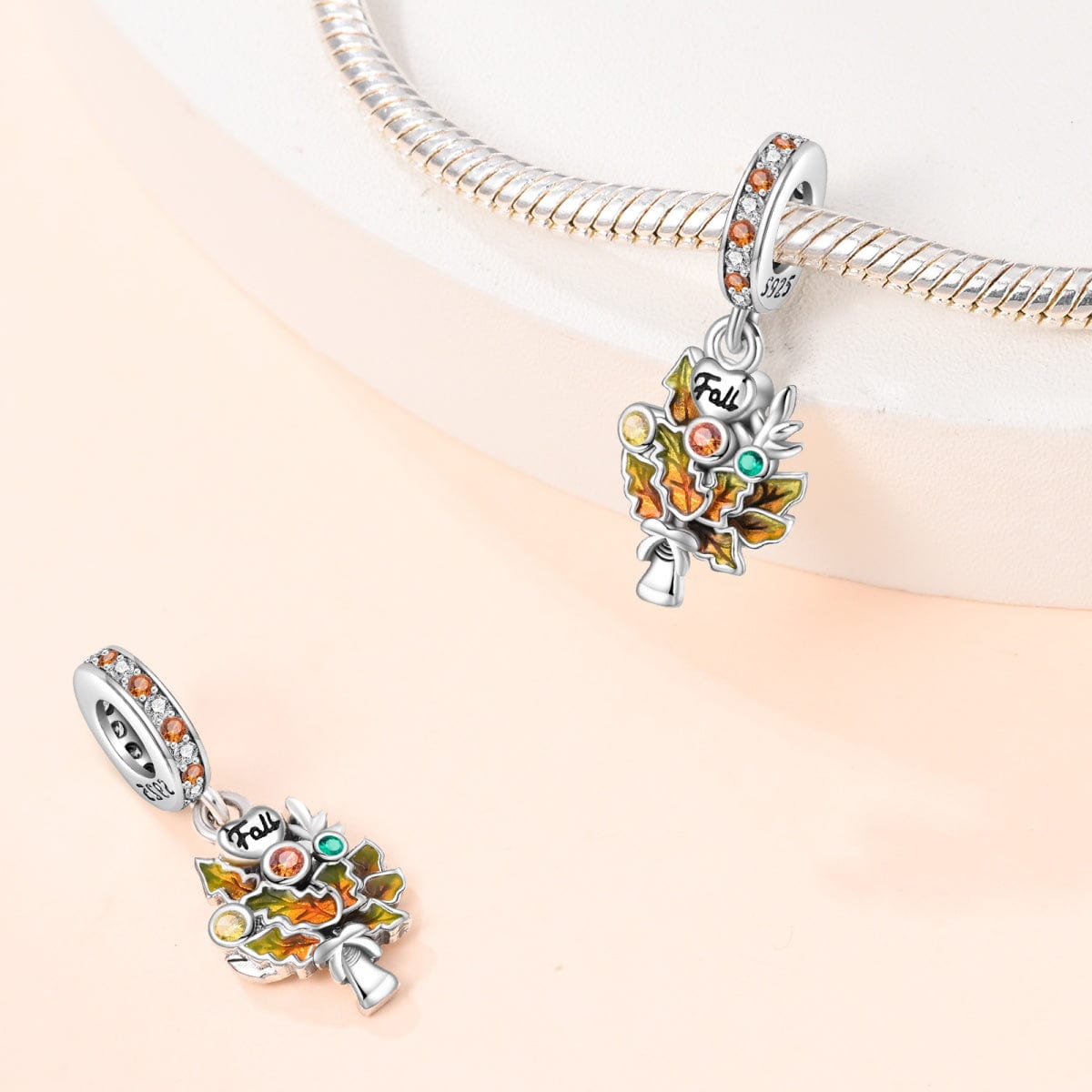 Liora Atelier Autumn Fall Maple Leaf Dangle Charm