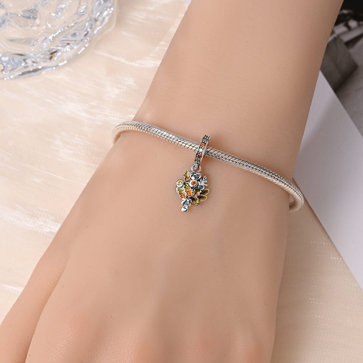 Liora Atelier Autumn Fall Maple Leaf Dangle Charm