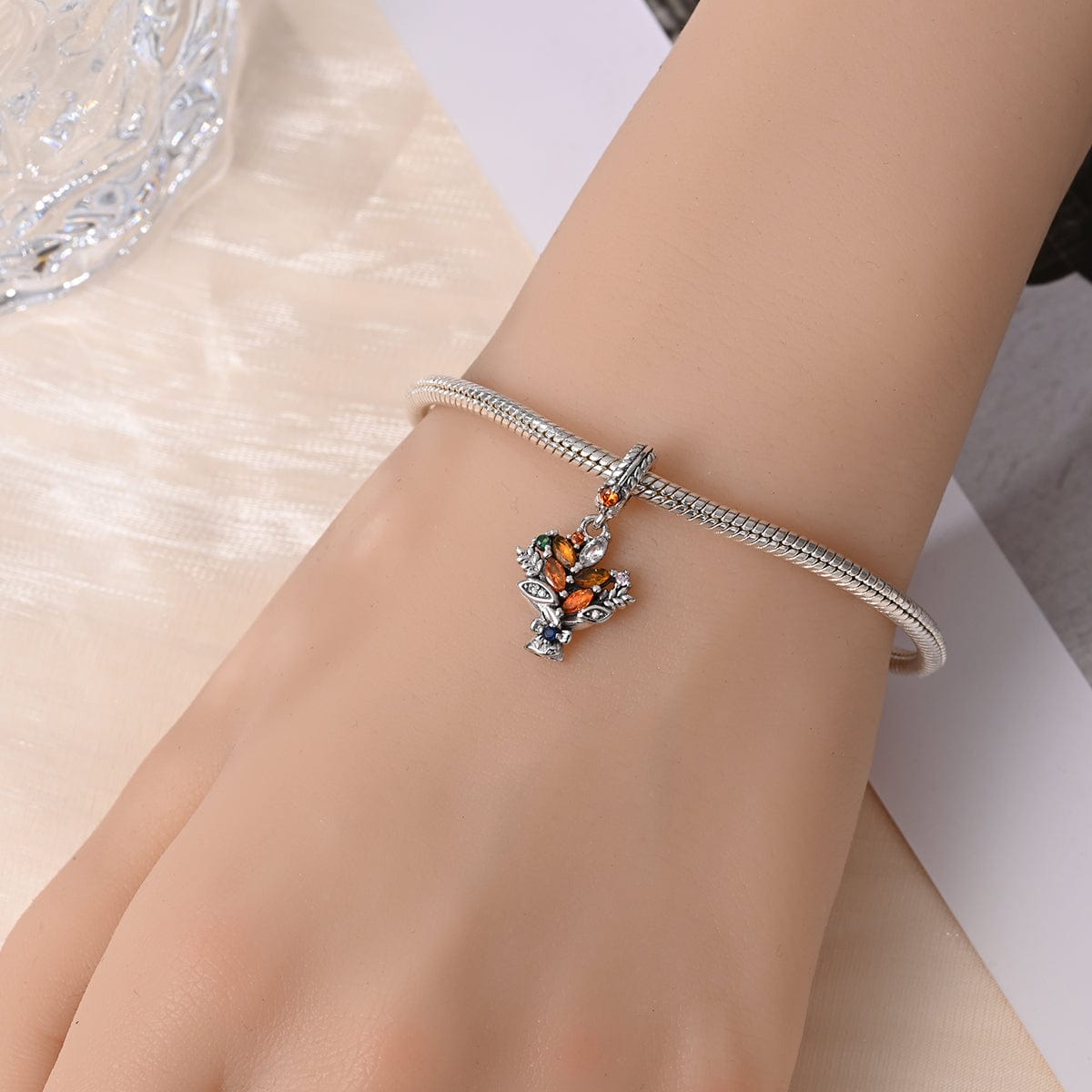 Liora Atelier Autumn Flower Bouquet Bracelet Charm