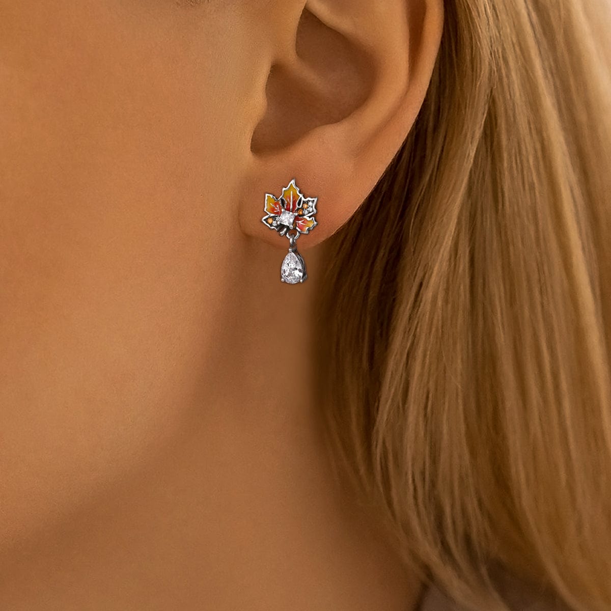 Liora Atelier Autumn Glow Maple Leaf Drop Earring