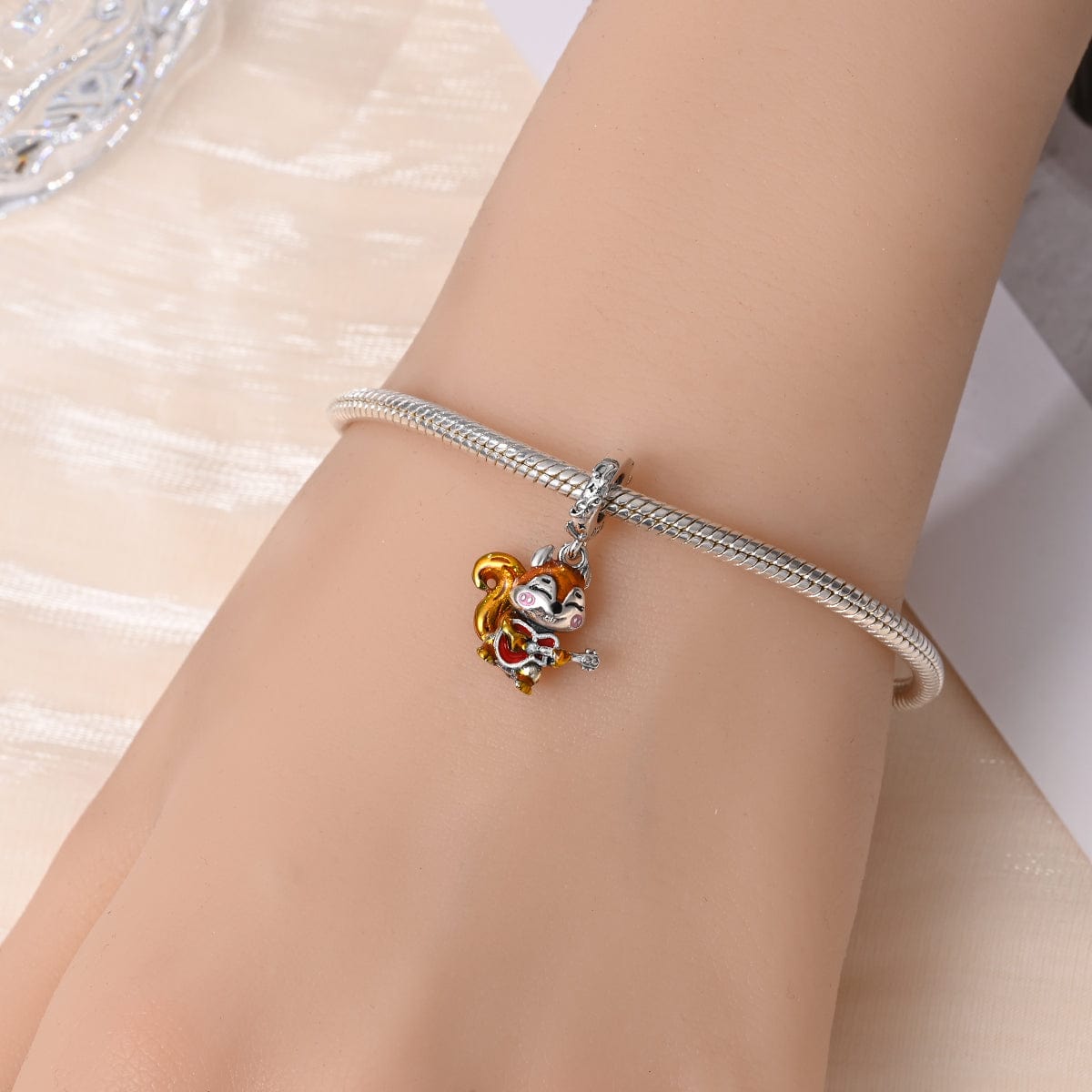 Liora Atelier Autumn Squirrel Musician Guitar Charm
