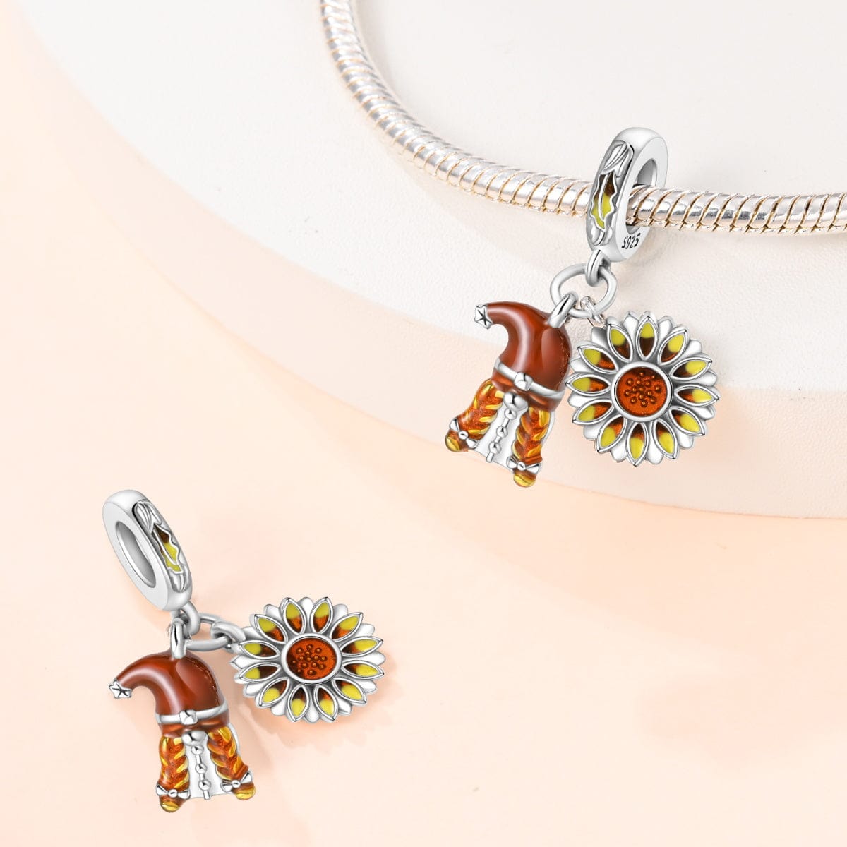 Liora Atelier Autumn Sunflower & Elf Hat Dangle Charm