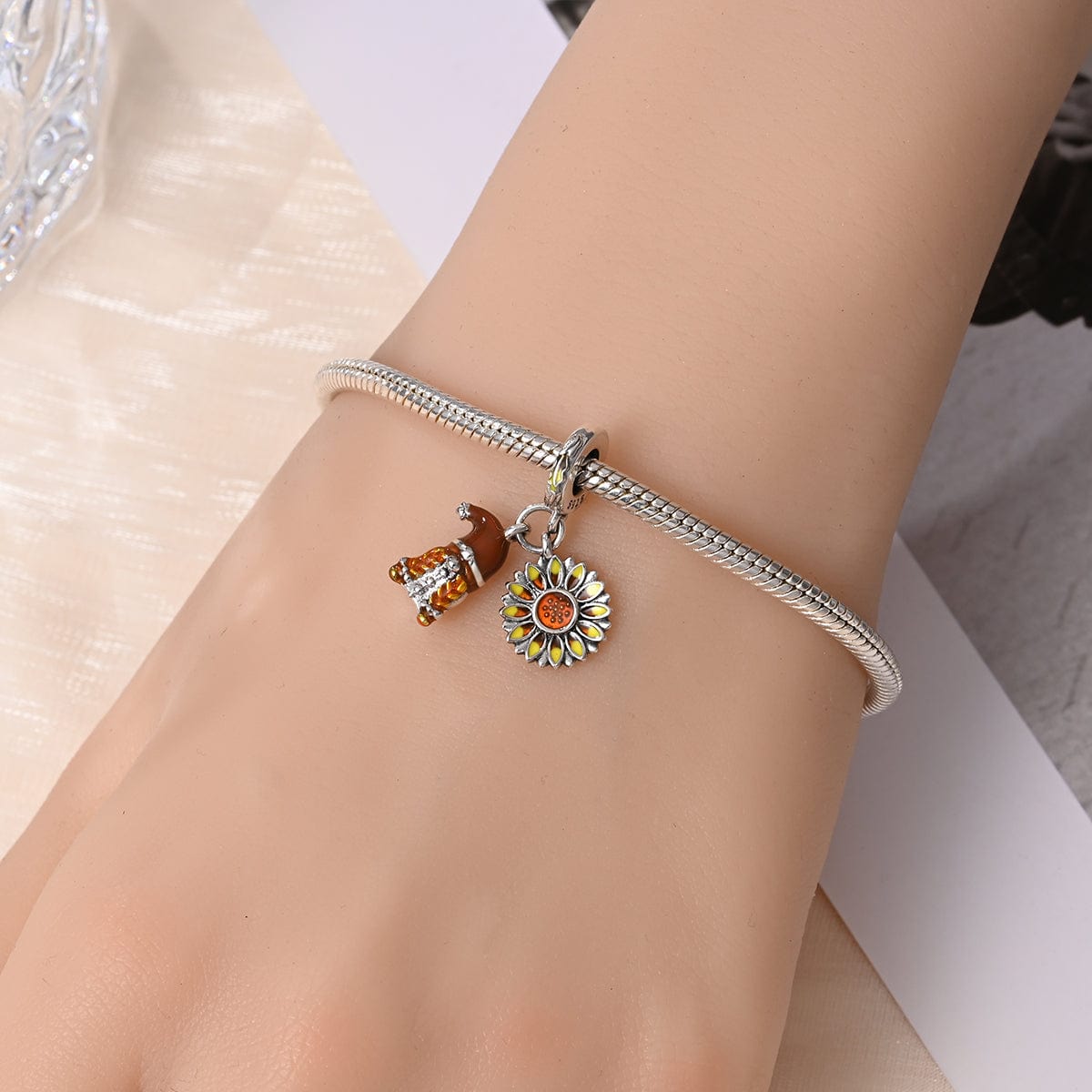 Liora Atelier Autumn Sunflower & Elf Hat Dangle Charm