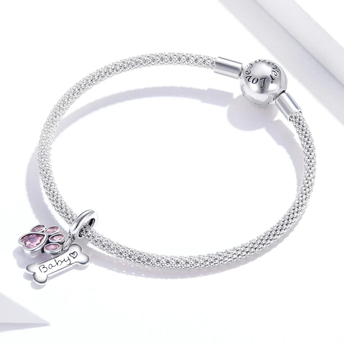 Liora Atelier Baby Pink Paw & Bone Double Dangle Charm