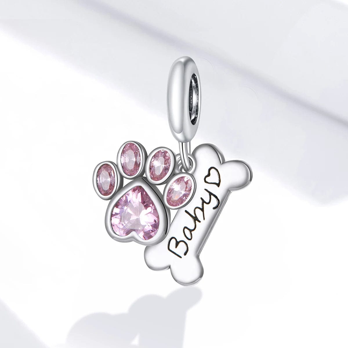 Liora Atelier Baby Pink Paw & Bone Double Dangle Charm