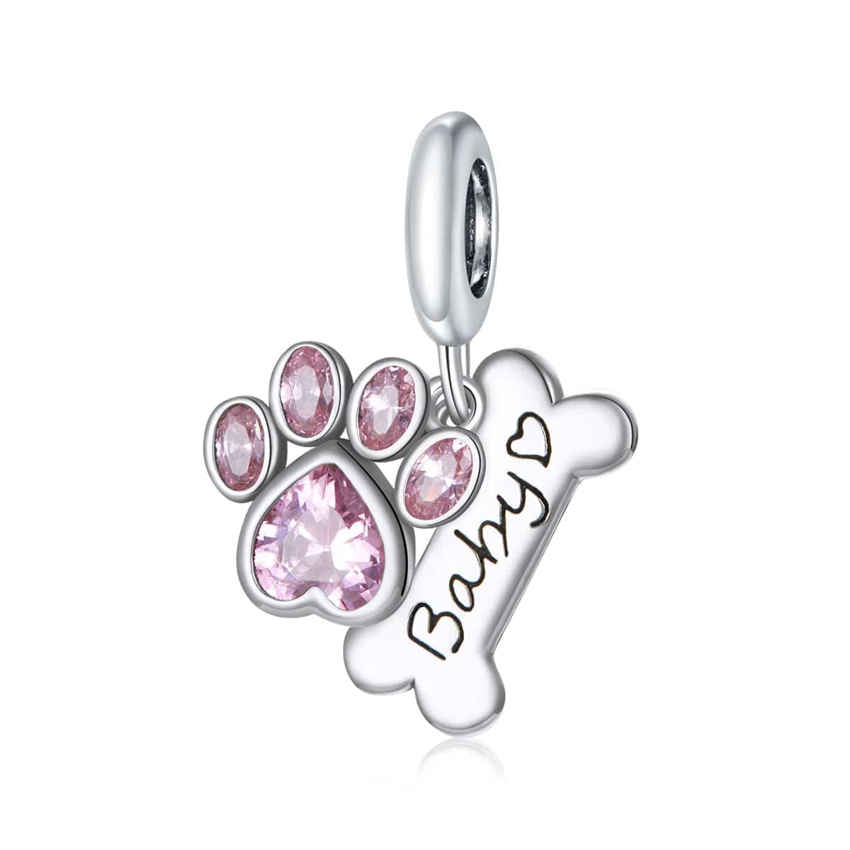 Liora Atelier Baby Pink Paw & Bone Double Dangle Charm