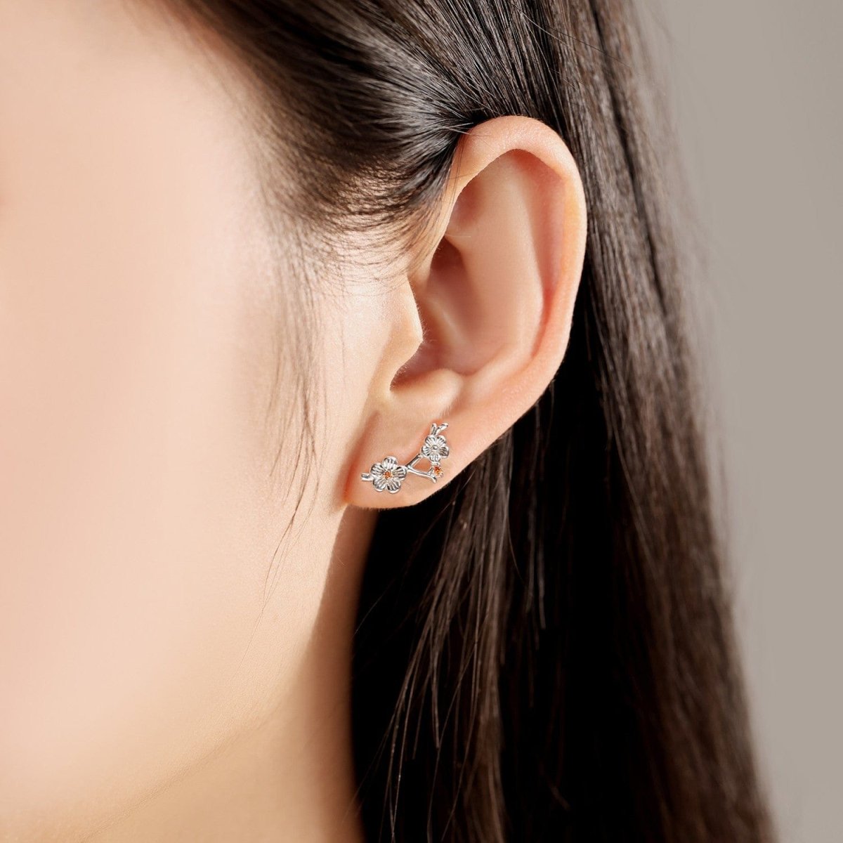 Liora Atelier Blossom Branch Silver Stud Earrings