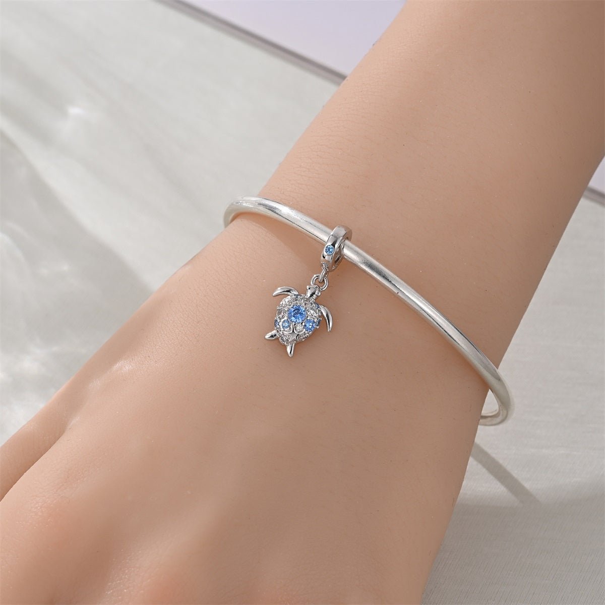 Liora Atelier Blue Crystal Sea Turtle Dangle Charm