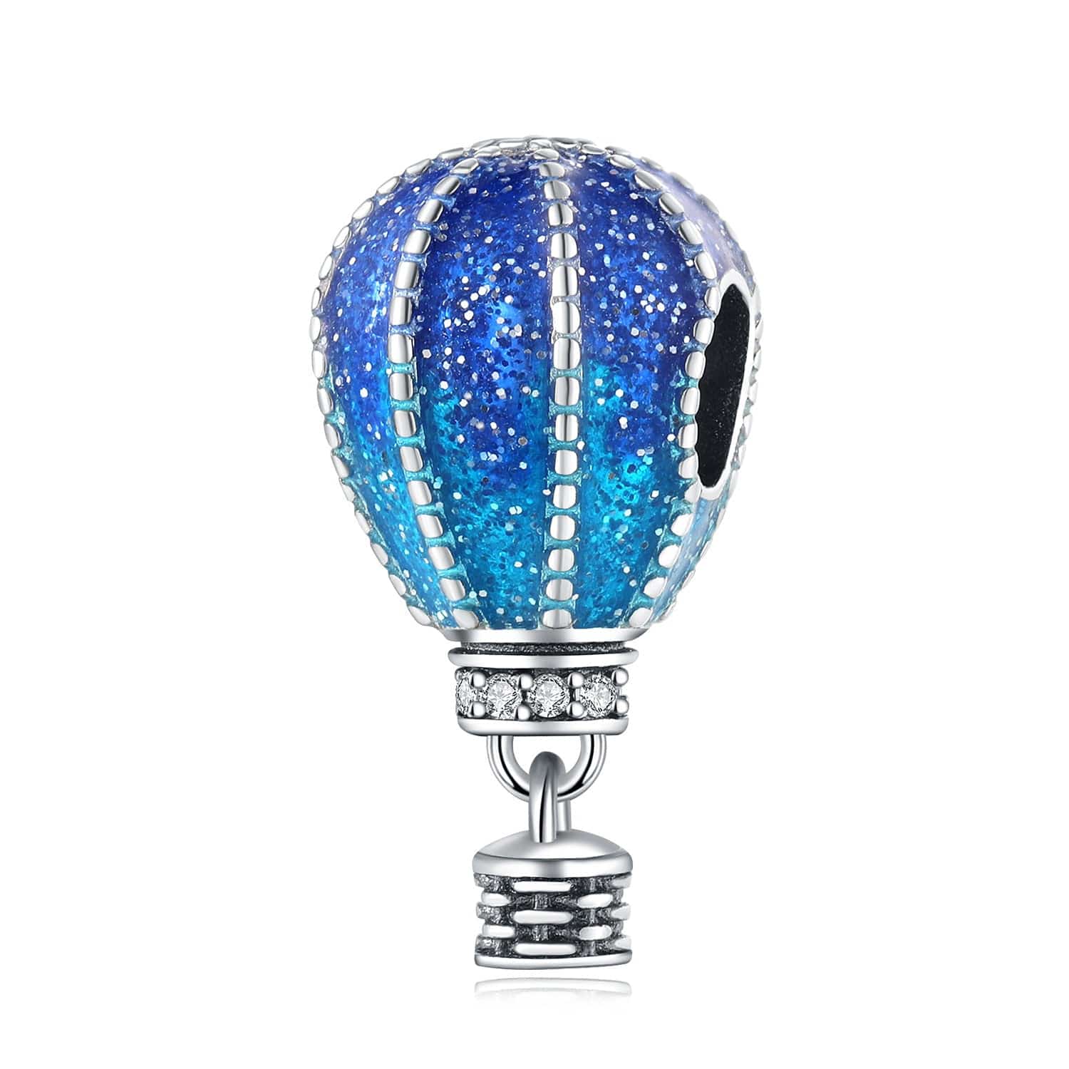 Liora Atelier Blue Glitter Hot Air Balloon Charm