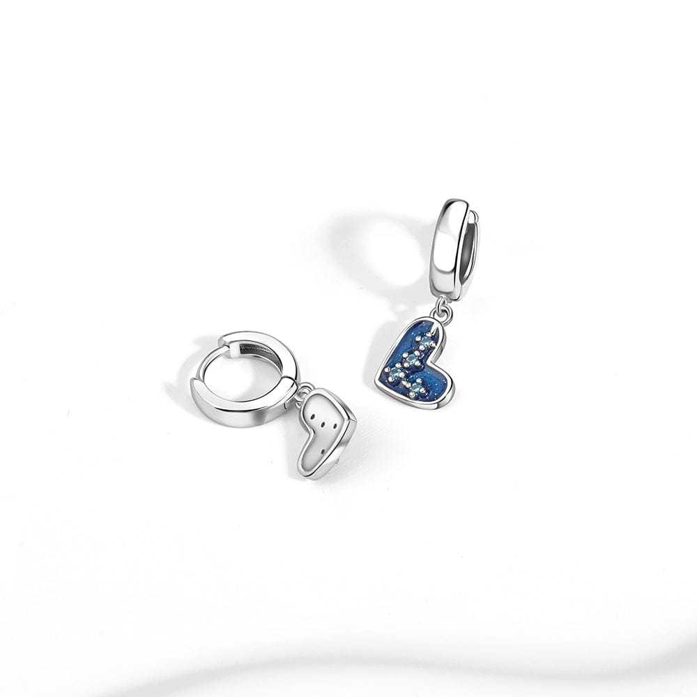 Liora Atelier Blue Heart Drop Earrings with Sparkling Crystal Accents