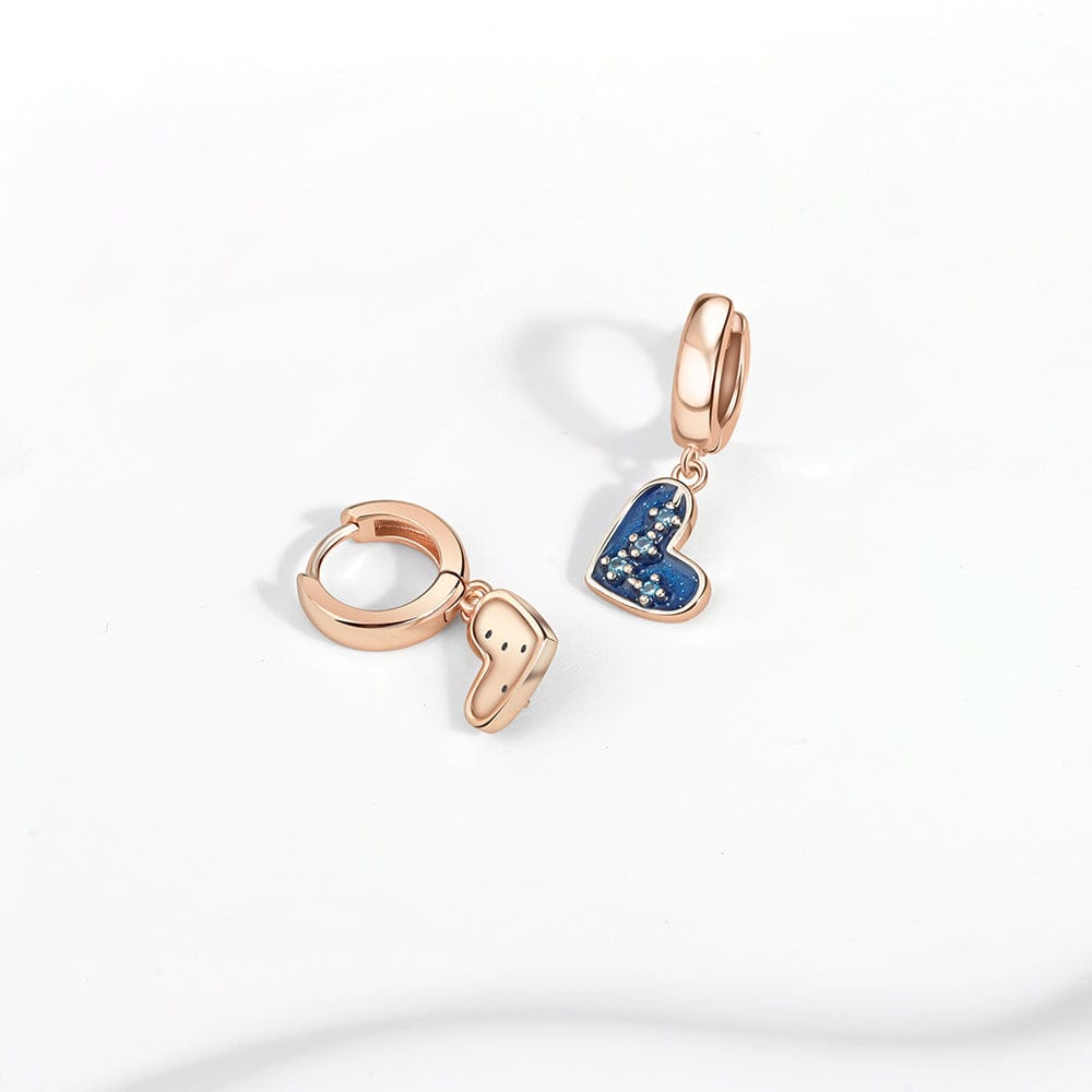 Liora Atelier Blue Heart Drop Earrings with Sparkling Crystal Accents