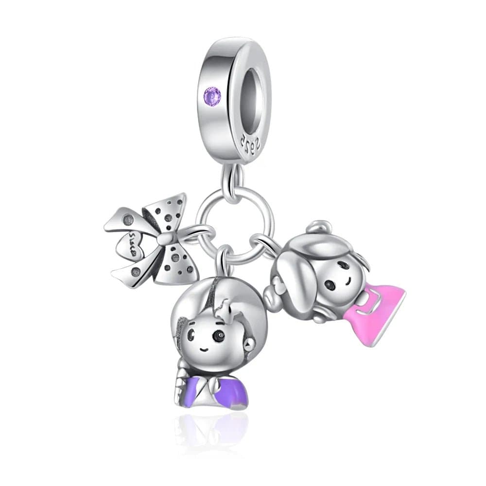 Liora Atelier Boy and Girl Couple Ribbon Dangle Charm