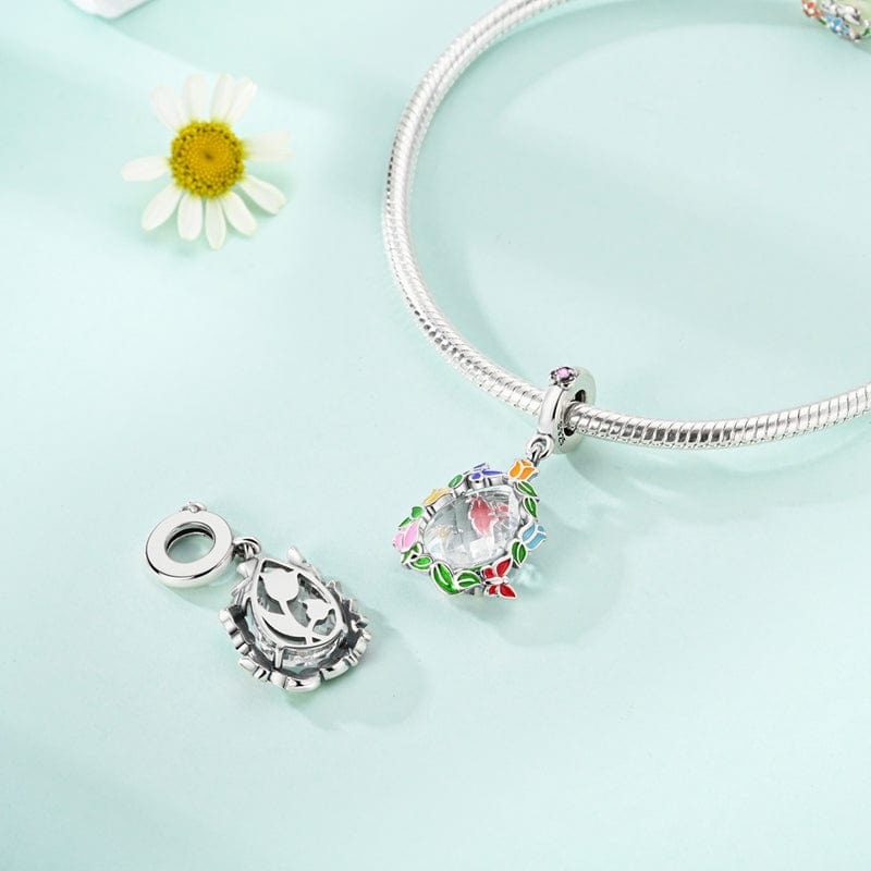 Liora Atelier Butterflies Wreath with Crystal Dangle Charm