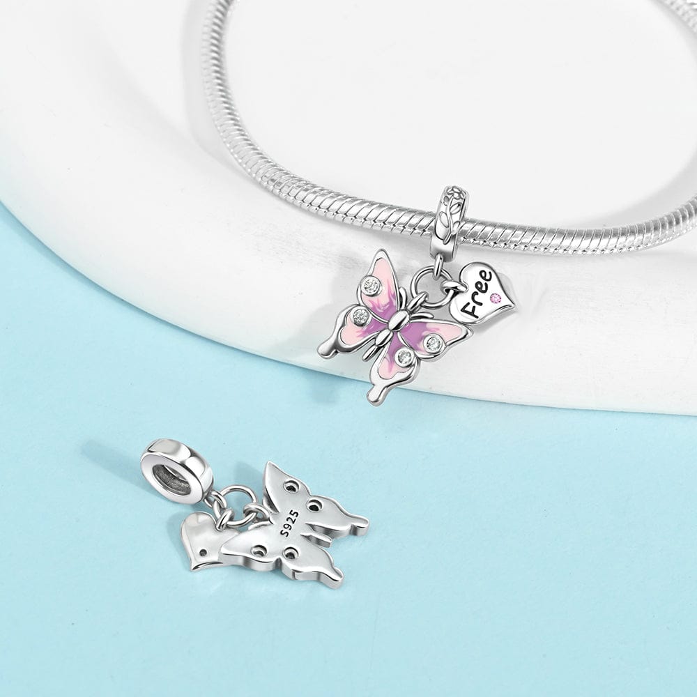 Liora Atelier Butterfly & 'Free' Heart Charm