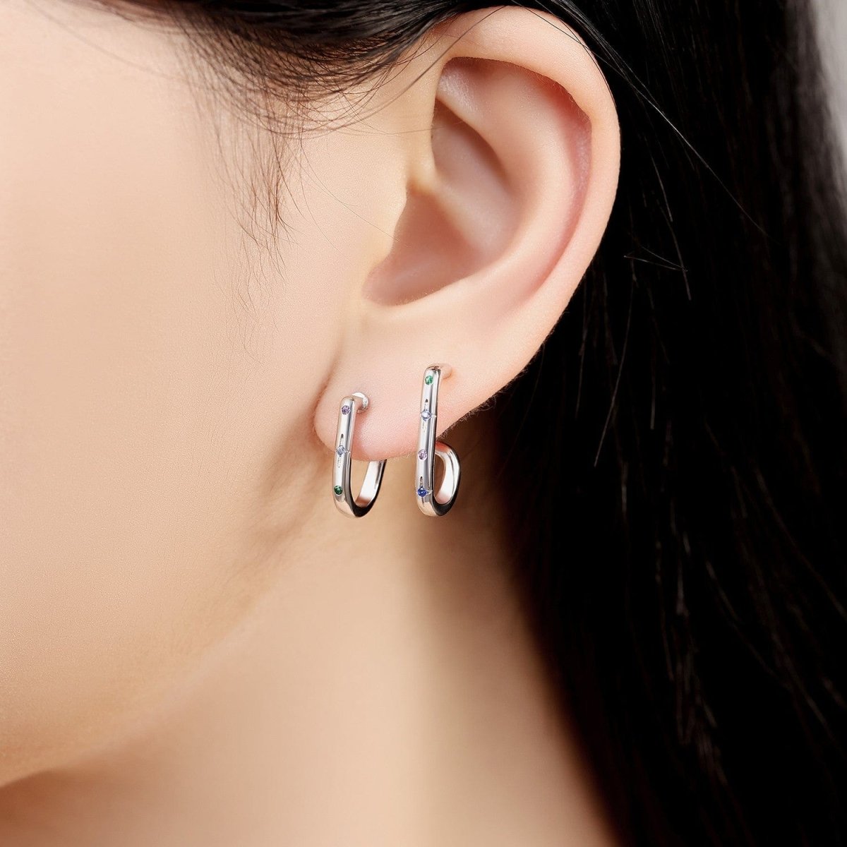 Liora Atelier Celestial Curve Sterling Silver Hoops