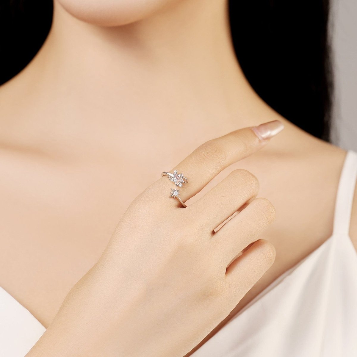 Liora Atelier Celestial Star Duo Ring with Sparkling Details