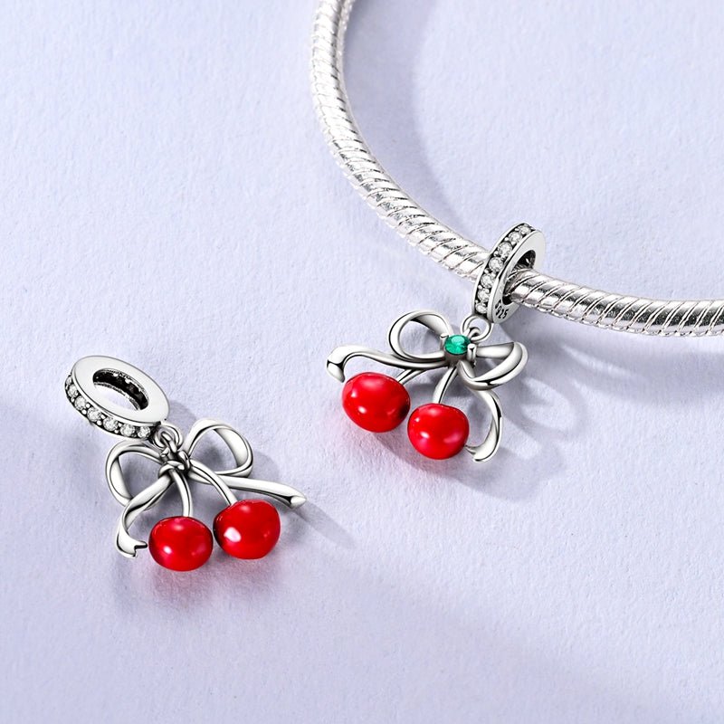 Liora Atelier Cherry Pair with Bow Dangle Charm