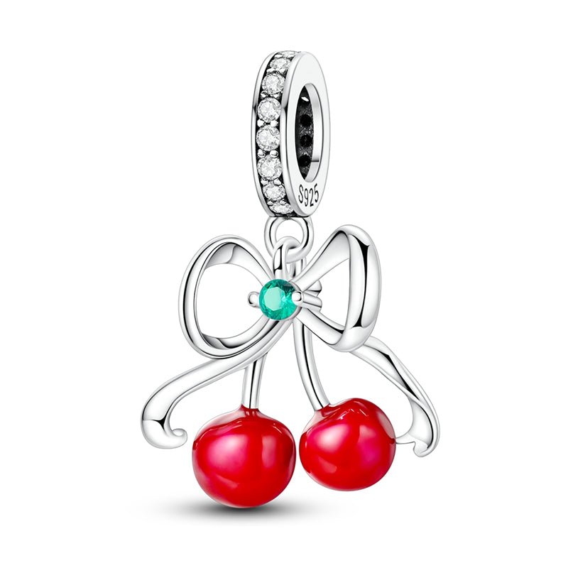 Liora Atelier Cherry Pair with Bow Dangle Charm