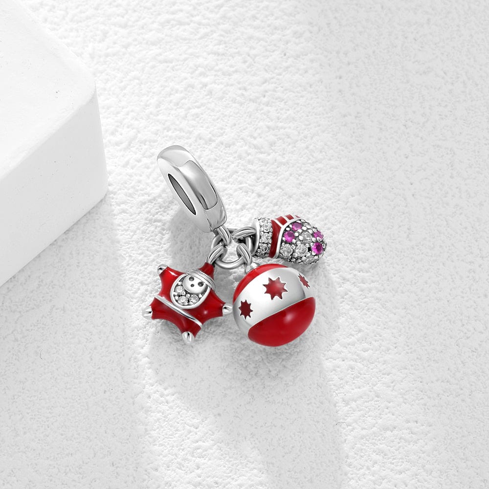 Liora Atelier Christmas Ornament, Star & Mitten Triple Dangle Charm