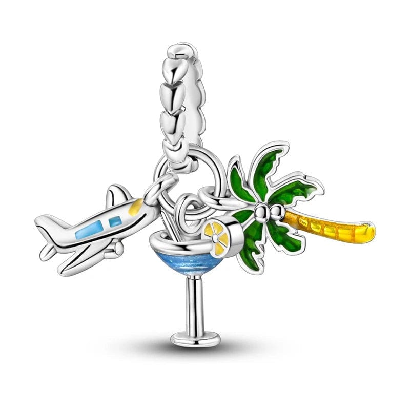 Liora Atelier Cocktail, Plane & Palm Tree Summer Dangle Charm