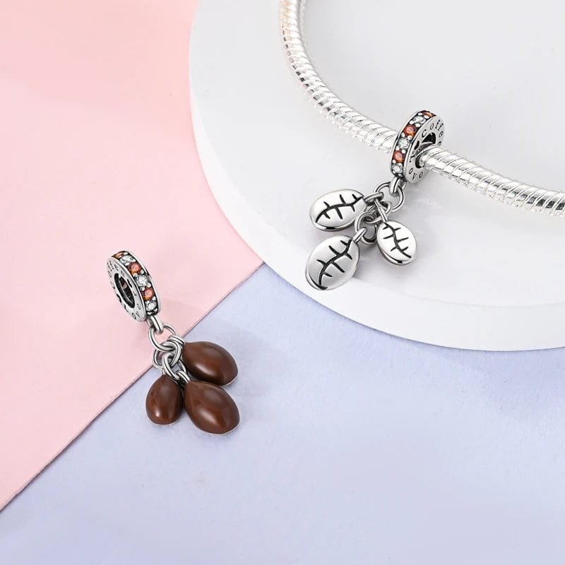 Liora Atelier Coffee Bean Charm with Sparkling Crystals