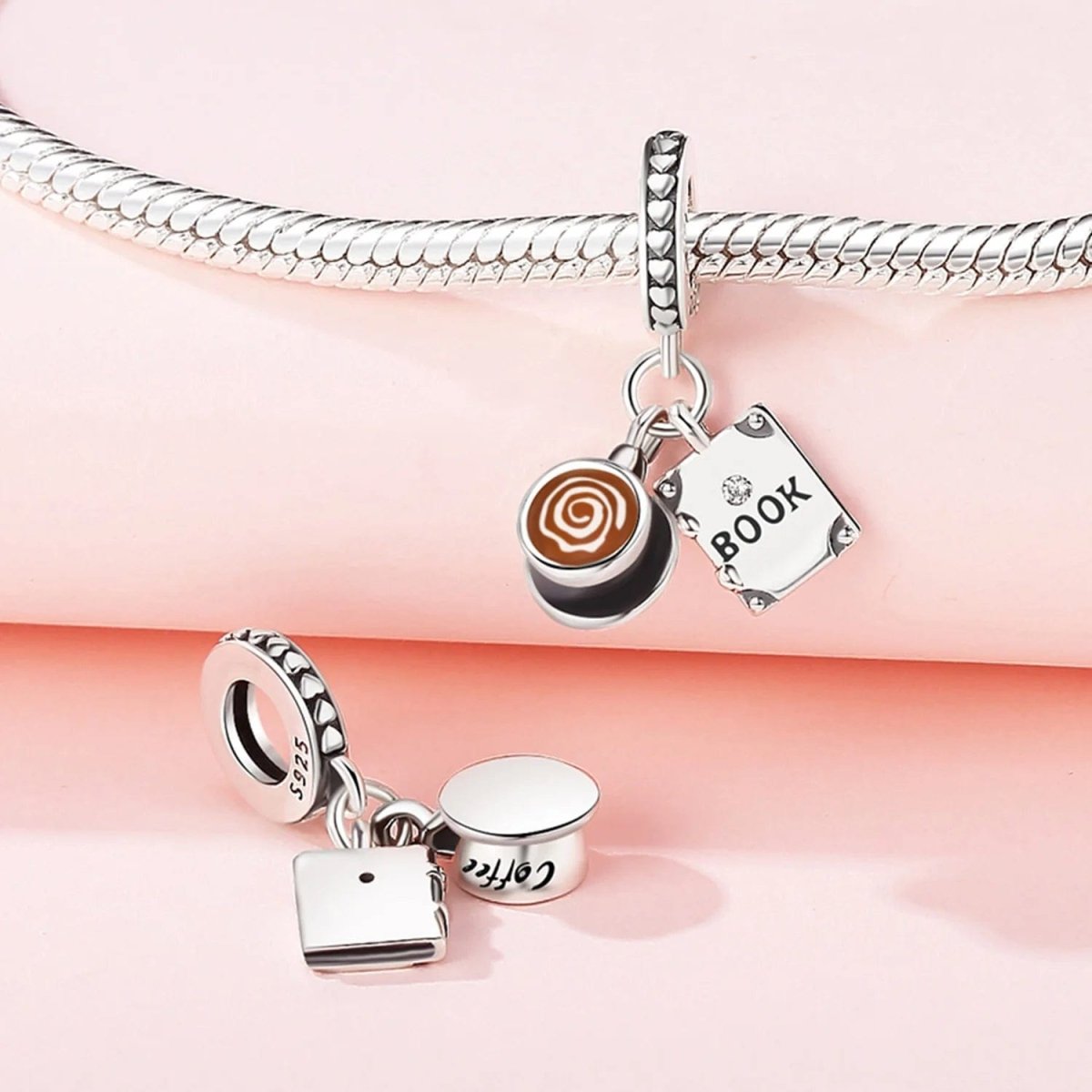 Liora Atelier Coffee Cup & Book Dangle Charm