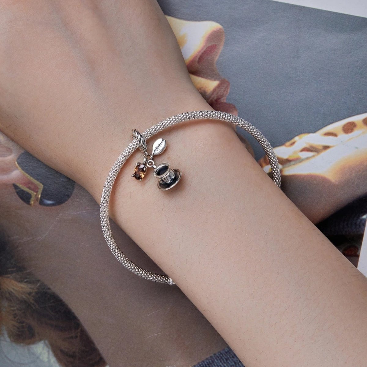 Liora Atelier Coffee Cup & Coffee Bean Dangle Charm