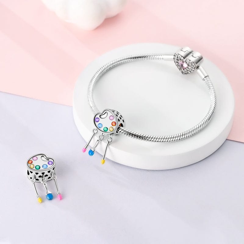 Liora Atelier Colorful Artist Palette & Paintbrushes Charm