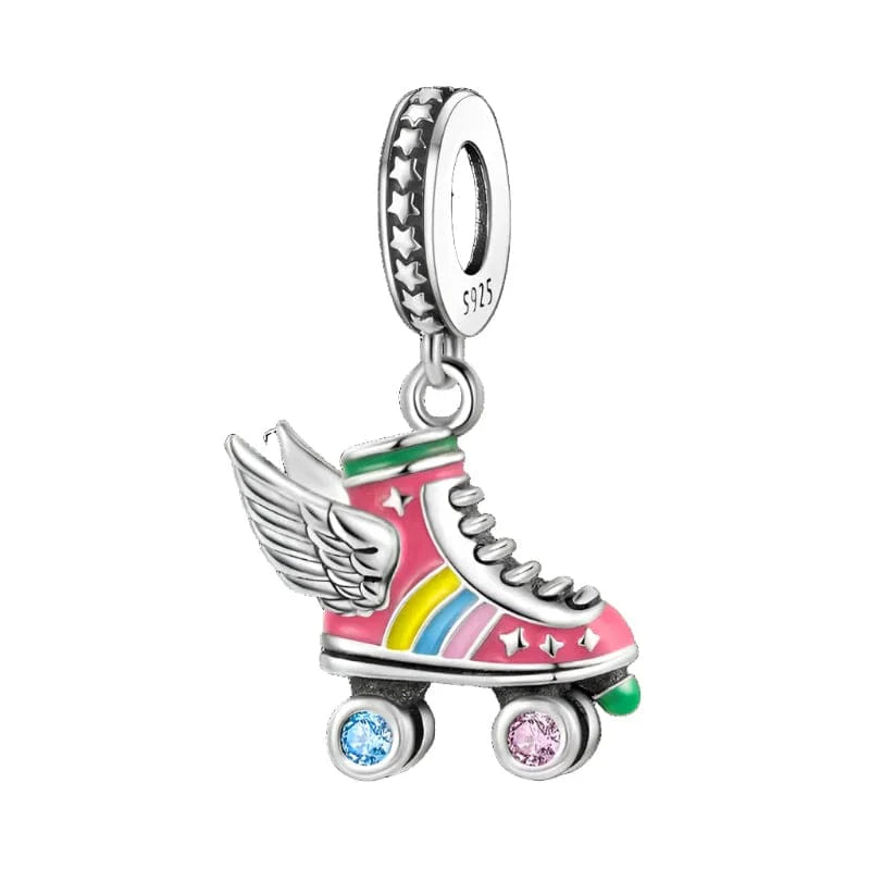 Liora Atelier Colorful Roller Skates Wings Dangle Charm