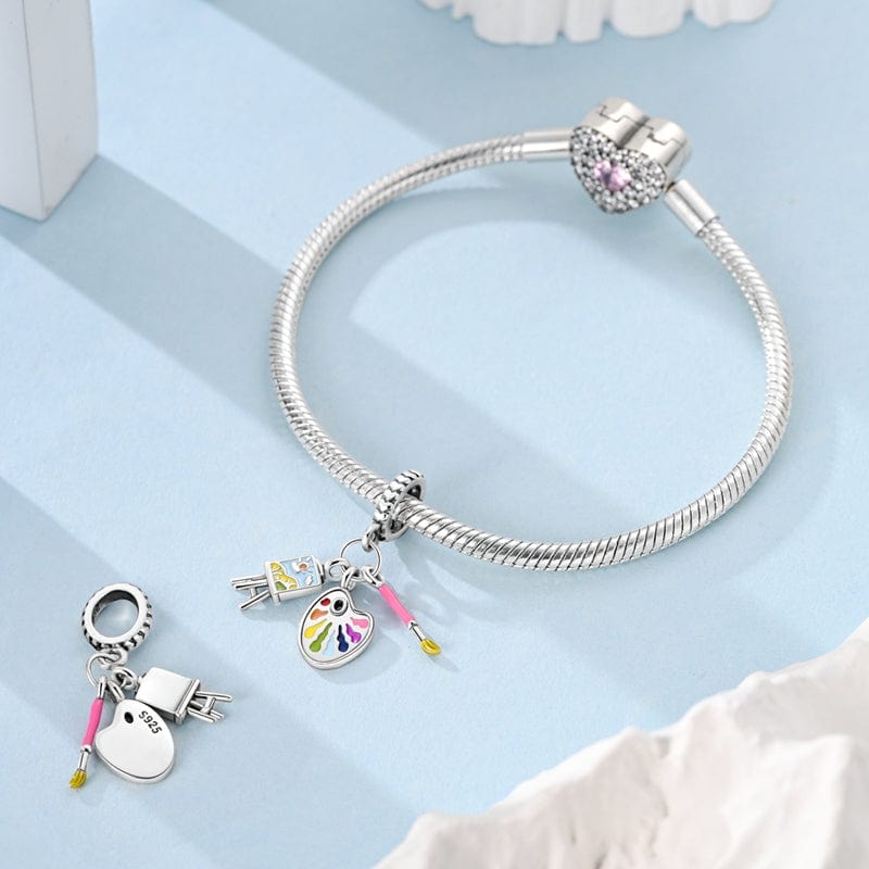 Liora Atelier Creative Artist Palette & Brush Triple Dangle Charm