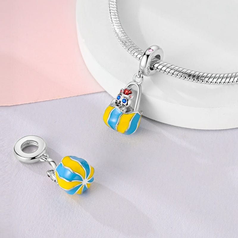 Liora Atelier Curious Kitty in Colorful Tote Charm