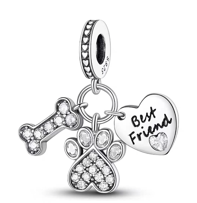 Liora Atelier Dog Best Friend Paw and Bone Dangle Charm