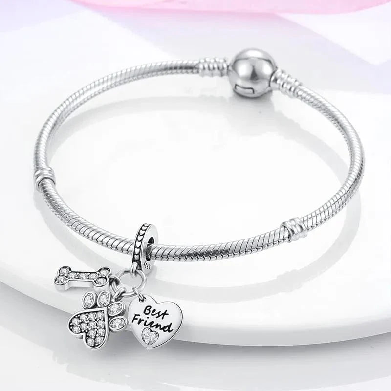 Liora Atelier Dog Best Friend Paw and Bone Dangle Charm